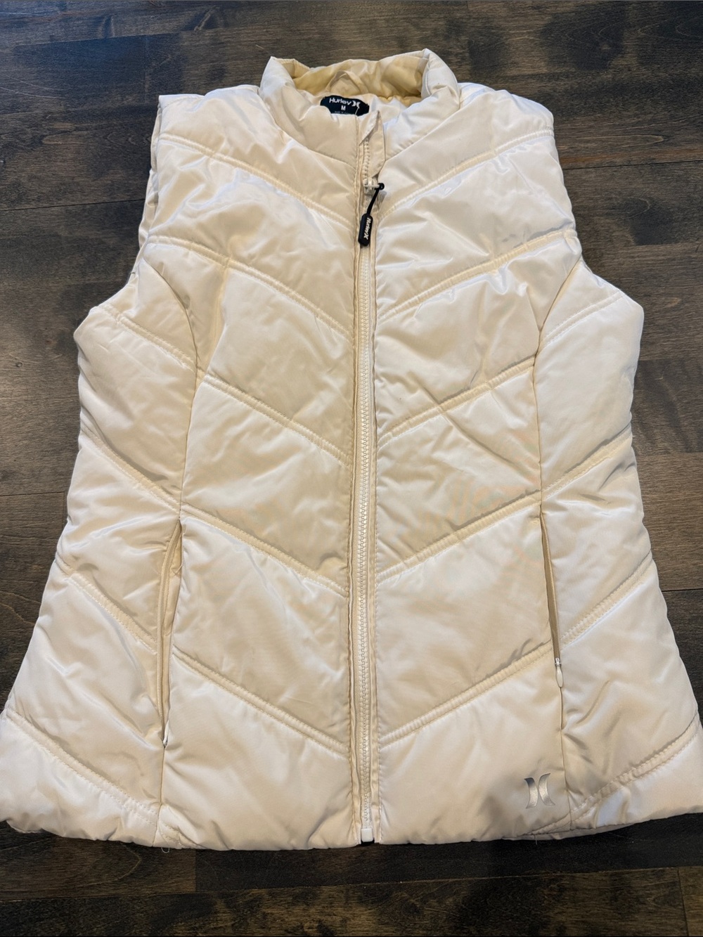 Hurley Off-White Quilted Puffer Vest